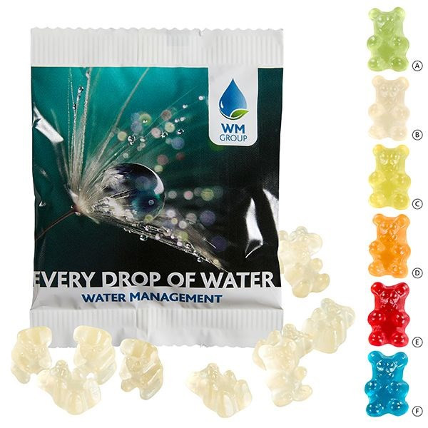 Unifarbene Premium-Bärchen 20 g, kompostierbare Tütchen,