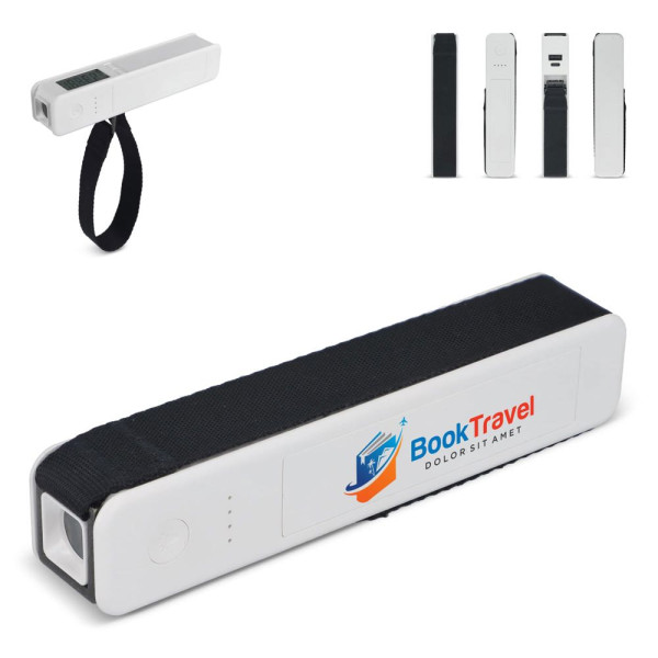 5-in-1 Powerbank - Kofferwaage - Taschenlampe - Lineal - Temperaturmesser